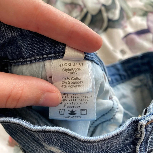 MCGUIRE DENIM Newton Split Hem Ankle Skinny Jeans Size 27P Revolve High Rise - Picture 9 of 9